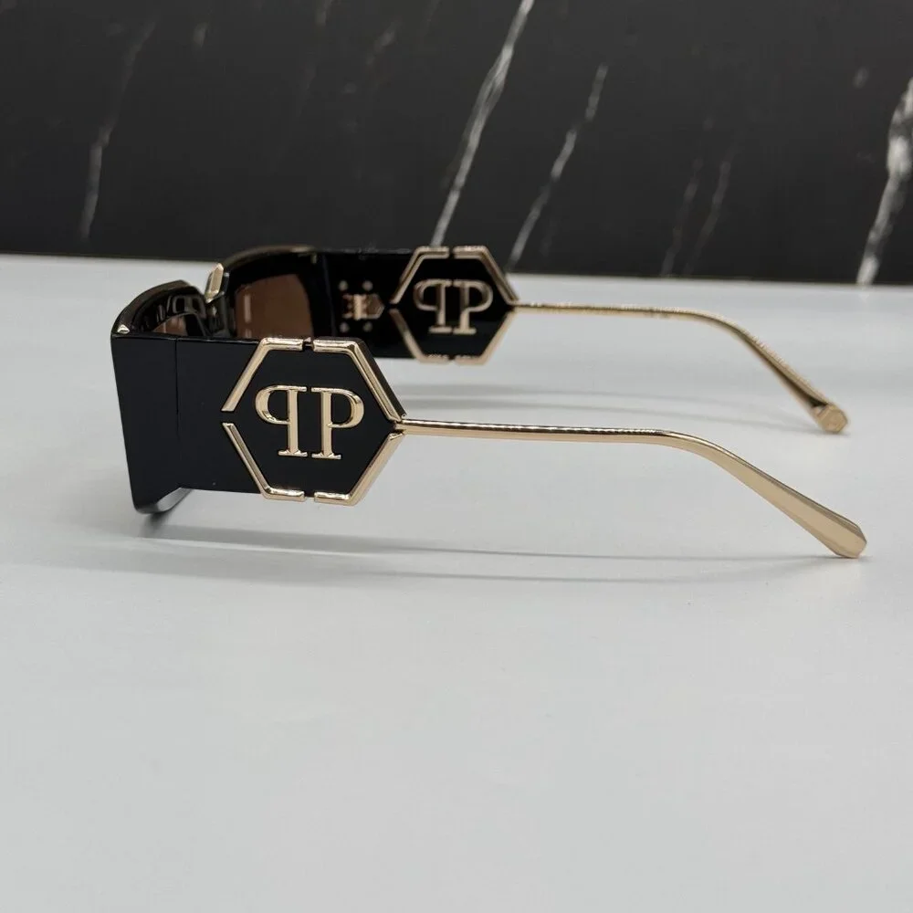 NEW SPP119M 700G PHILIPP PLEIN ROSE VENUS SHINY BLACK `MEN SUNGLASSES